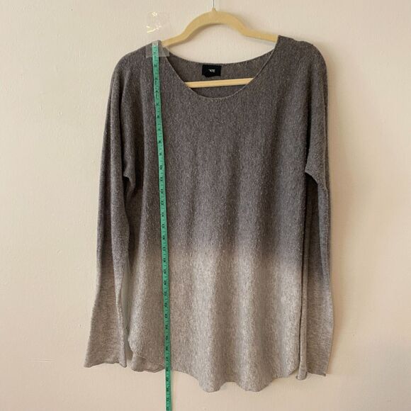 Fate Charcoal Gray to Light Grey Ombre Fuzzy Long Sleeve Soft Sweater Small - Picture 5 of 10